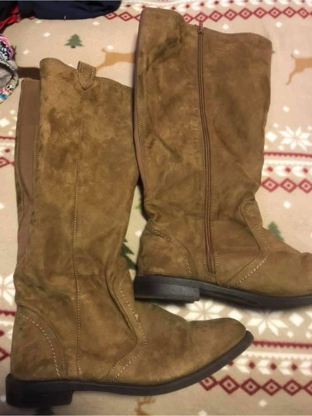 torrid Tan Suede Lace Up Riding Boots